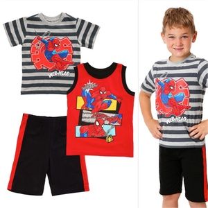 SPIDER-MAN WEB HEAD TODDLER 3 PIECE SHIRT